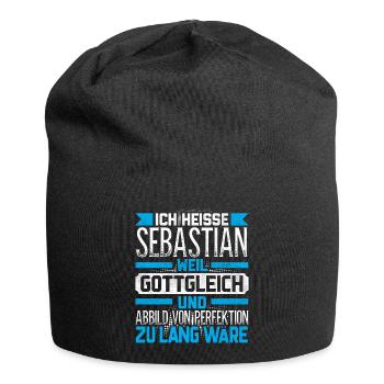 SEBASTIAN - Gottgleich - Jersey-Beanie - Schwarz - Vorne