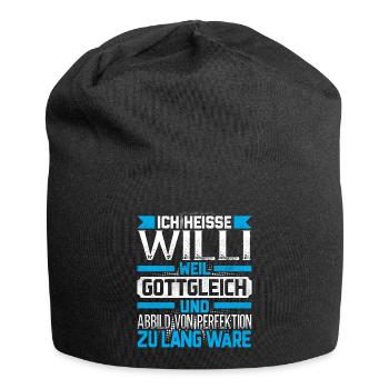 WILLI - Gottgleich - Jersey-Beanie - Schwarz - Vorne
