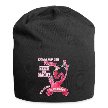 Wir haben Flamingos - Jersey-Beanie - Schwarz - Vorne