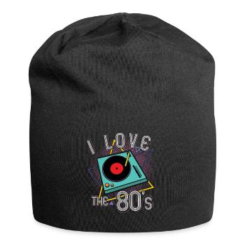 J'aime le cadeau de platine de 80 ans - Bonnet en jersey - noir - Devant