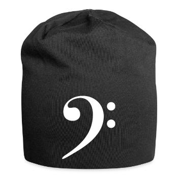 Bass Schluessel - weiß - Jersey-Beanie - Schwarz - Vorne