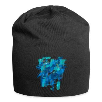Fond bleu - Bonnet en jersey - noir - Devant
