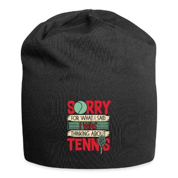 Sorry What I Said I Was Thinking About Tennis - Jersey-Beanie - Schwarz - Vorne