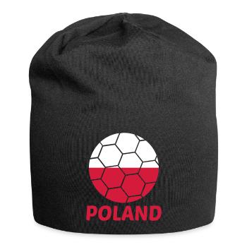 Pologne Pologne Texte Polonais Flag Football Cool Fan - Bonnet en jersey - noir - Devant