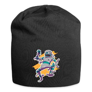 Creepy Funny Mummy Halloween Design Adult - Jersey Beanie - black - Front