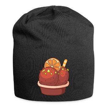 Eis Speiseeis Eiskrem Eiscreme Kugeleis Eisbecher - Jersey-Beanie - Schwarz - Vorne