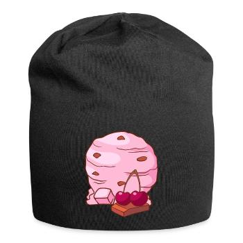 Kirsch Eis Speiseeis Eiskrem Eiscreme Kugeleis - Jersey-Beanie - Schwarz - Vorne