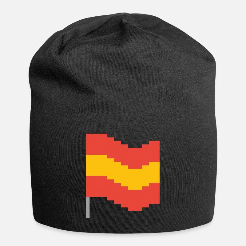 Spanien Flagge Pixel Art - Jersey-Beanie - Schwarz