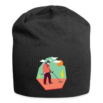 Sondler in der Wueste auf Schatzsuche mit Sonde - Jersey-Beanie - Schwarz - Vorne