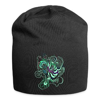 Coral Map / Floral Pattern - Jersey Beanie - black - Front