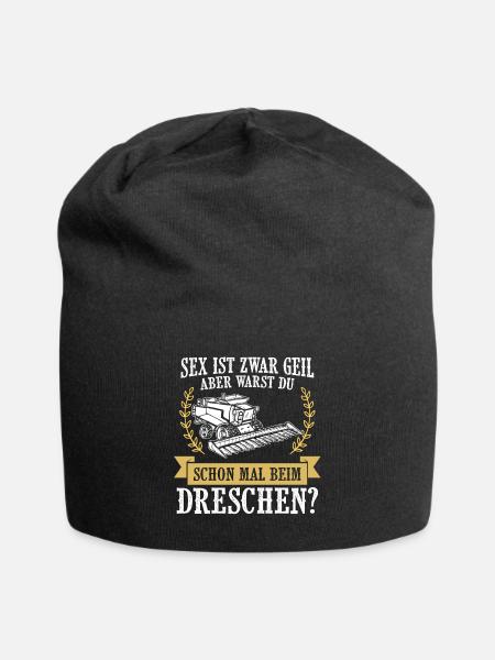 Landwirtschaft Shirt · Bauernhof · Dreschen? - Jersey-Beanie - Schwarz