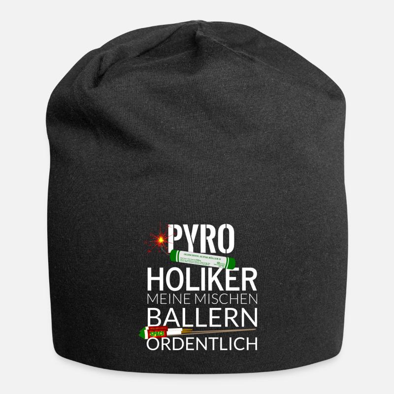 Pyro Feuerwerk Pyroholiker - Jersey-Beanie - Schwarz