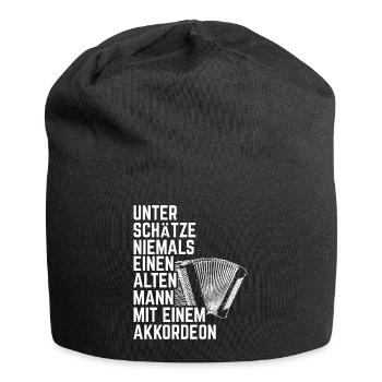 unterschätze niemals einen alten Mann - Jersey-Beanie - Schwarz - Vorne