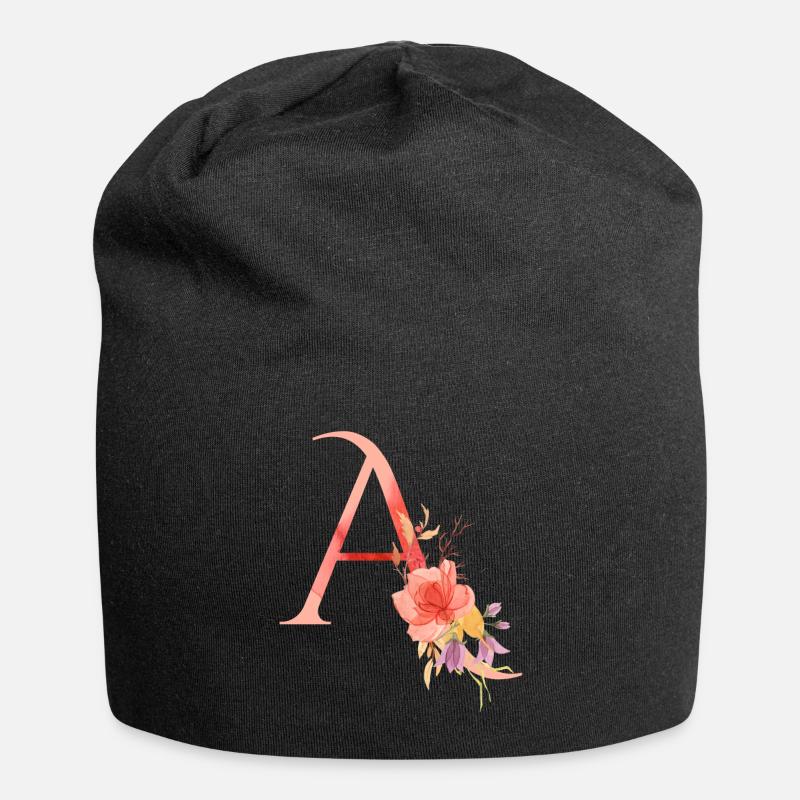 Letter a - Jersey Beanie - black
