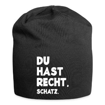 Recht Schatz Ehe Beziehung Partner Lustig Humor - Jersey-Beanie - Schwarz - Vorne