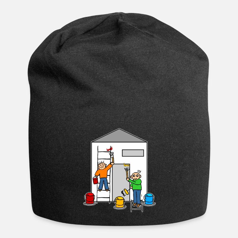 Painter or house painter paint a house - Jersey Beanie - black