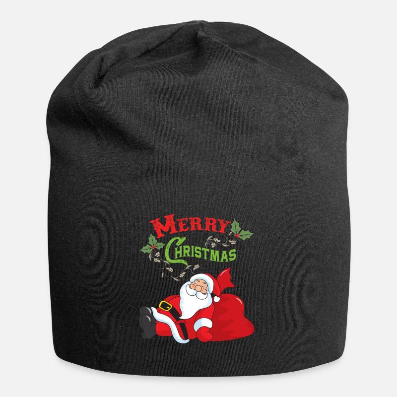Weihnachtsmann - Jersey-Beanie - Schwarz