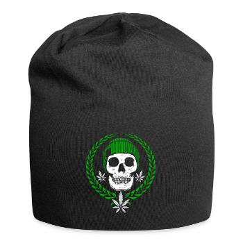 Weed Joint Gras Amsterdam Hanf Cannabis Kiffen - Jersey-Beanie - Schwarz - Vorne