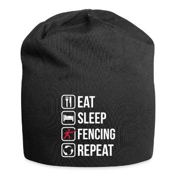 Eat Sleep Fencing Repeat - Jersey-Beanie - Schwarz - Vorne