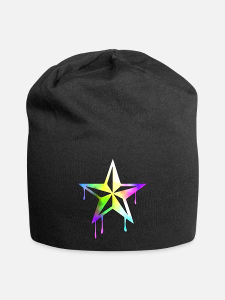 nautic_star_watercolor - Jersey Beanie - black