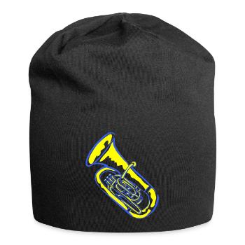 Tuba Musik in Neonfarben - Jersey-Beanie - Schwarz - Vorne