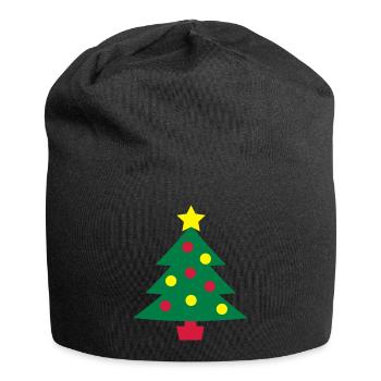 Weihnachtsbaum - Jersey-Beanie - Schwarz - Vorne