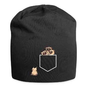 Dog Shirt · Pug Family · Gift - Jersey Beanie - black - Front
