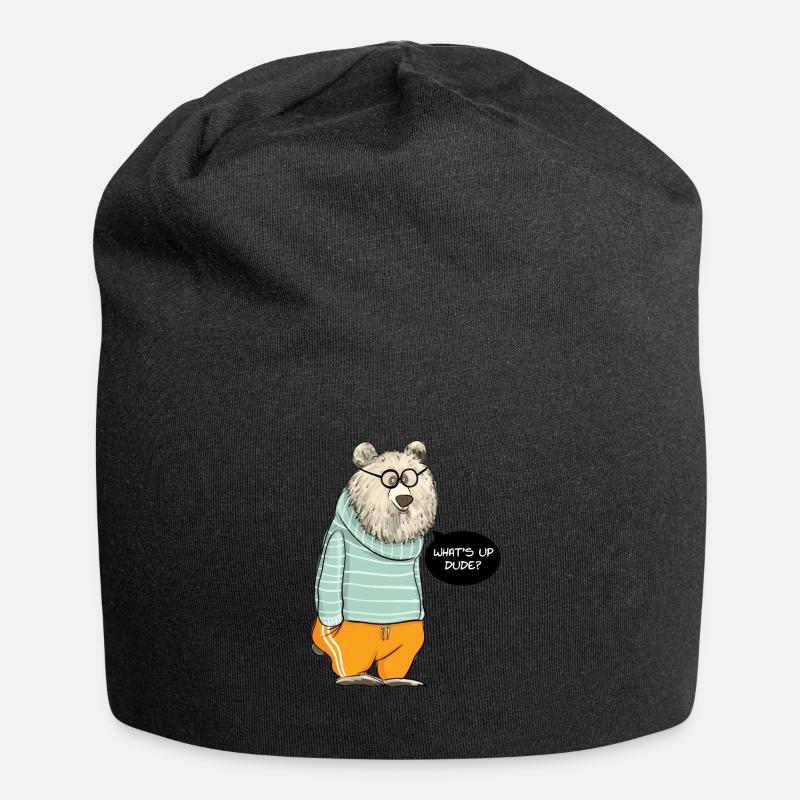 Dude Bear - Jersey-Beanie - Schwarz