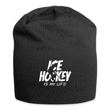 Eishockey ist mein Leben - Jersey-Beanie - Schwarz - Vorne