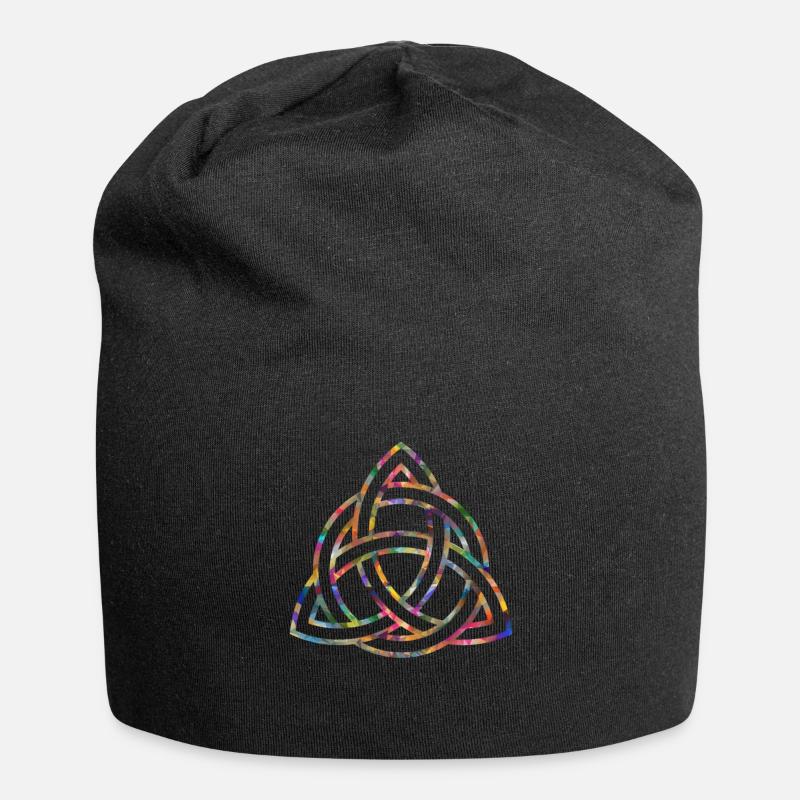 Celtic knot, colorful pattern - Jersey Beanie - black