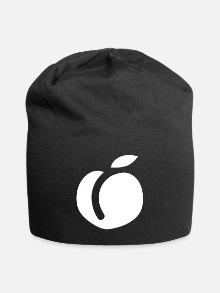 Pfirsich - Jersey-Beanie - Schwarz
