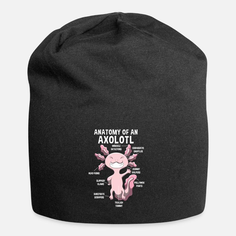 Anatomie eines Axolotls Lehrer Geschenk - Jersey-Beanie - Schwarz