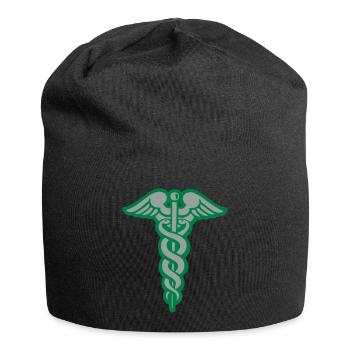 Caducée, baton d'hermes médecine docteur hopital - Bonnet en jersey - noir - Devant