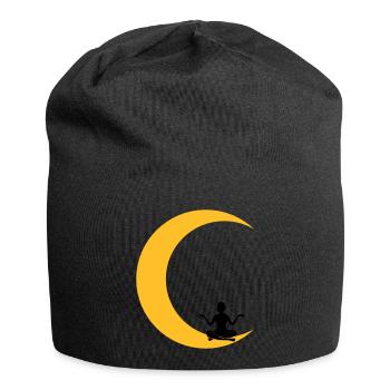 méditer lune yoga prier fitness femme s'aimer - Bonnet en jersey - noir - Devant