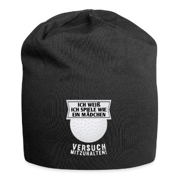 Golf wie Mädchen Frau Lustiger Spruch Geschenk - Jersey-Beanie - Schwarz - Vorne