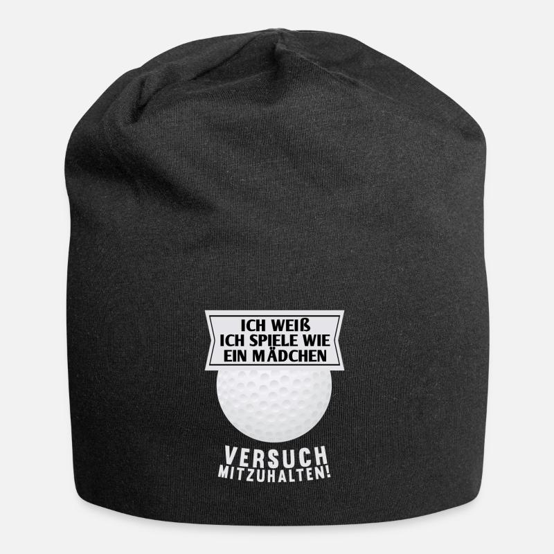 Golf wie Mädchen Frau Lustiger Spruch Geschenk - Jersey-Beanie - Schwarz