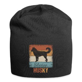 Siberian Husky Schlittenhund - Jersey-Beanie - Schwarz - Vorne