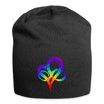 Cadeau polyamour coloré de symbole de coeur LGBTQ - Bonnet en jersey - noir - Devant
