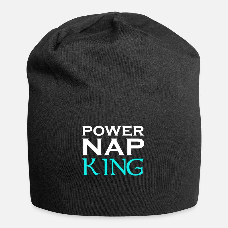 Power Nap King Design Motif - Bonnet en jersey - noir