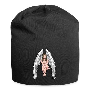 Xmas Christmas Angel Guardian Angel Heavenly - Jersey Beanie - black - Front