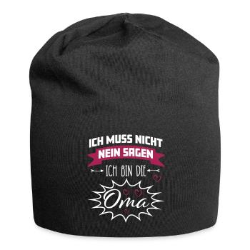 Ich Muss Nicht Nein Sagen Ich Bin Die Oma Cool - Jersey-Beanie - Schwarz - Vorne