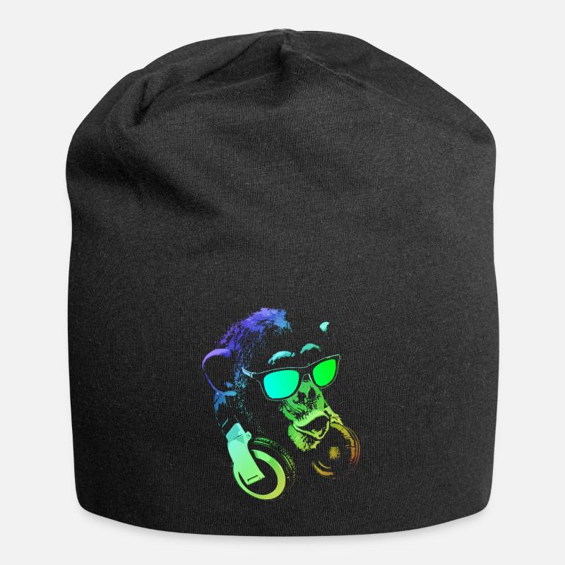 Affe DJ - Jersey-Beanie - Schwarz