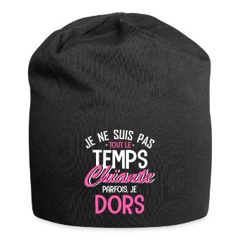 je ne suis pas tout le temps chiante - Bonnet en jersey - noir - Devant
