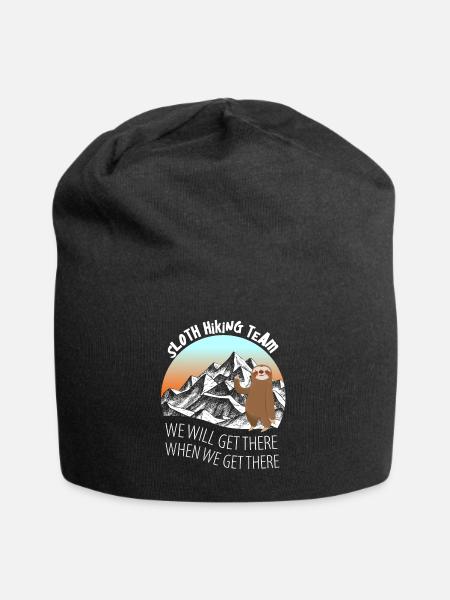 Hiking mountains mountains alps mountaineering mountain - Jersey Beanie - black