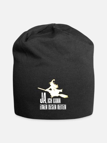 JA, ICH KANN EINEN BESEN REITEN - Jersey-Beanie - Schwarz