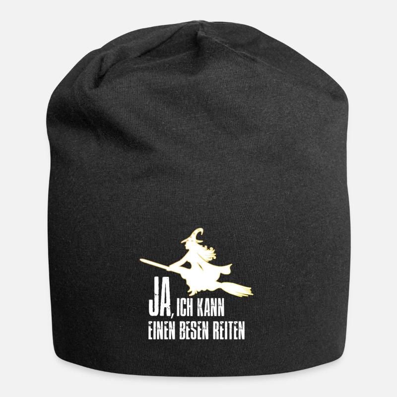 JA, ICH KANN EINEN BESEN REITEN - Jersey-Beanie - Schwarz