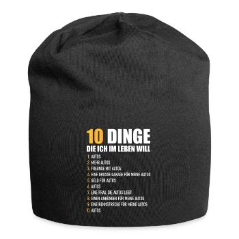 10 DINGE DIE ICH IM LEBEN WILL - AUTOS - Jersey-Beanie - Schwarz - Vorne