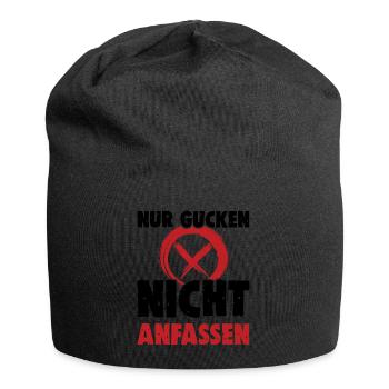 Nur Gucken Nicht Anfassen - Jersey-Beanie - Schwarz - Vorne