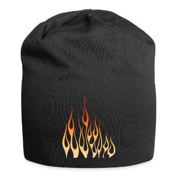 flame flame fire - Jersey Beanie - black - Front