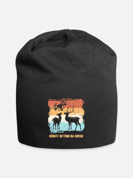 Drohne Drohnen fliegen Rehkitzrettung - Jersey-Beanie - Schwarz